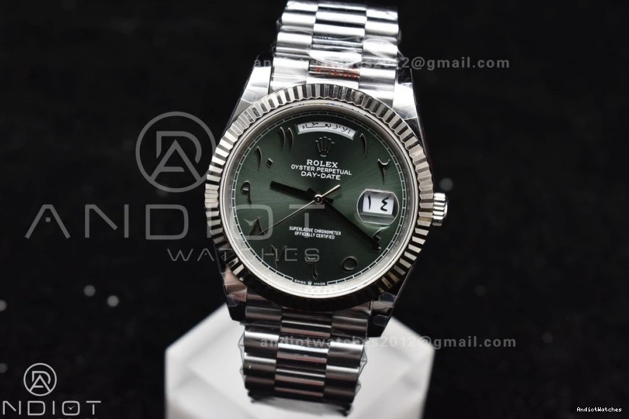 on SS 722 Dial DayDate 904L Green Bracelet JDF VR3255 Steel (Gain UrbanStyle President Arabic 40 Weight) V3 1218